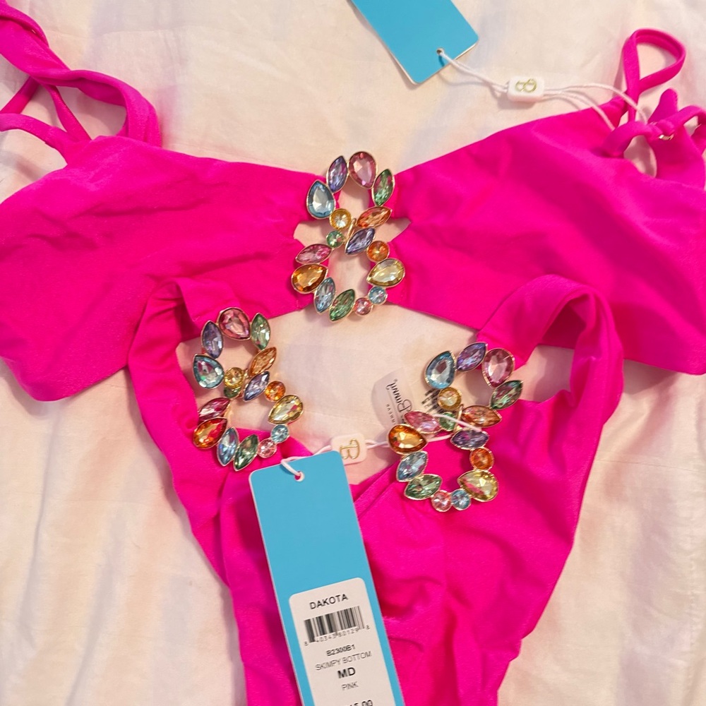BNWT Set Vibrant Pink Bikini Charlie & Dakota Beach Bunny - Picture 2 of 10